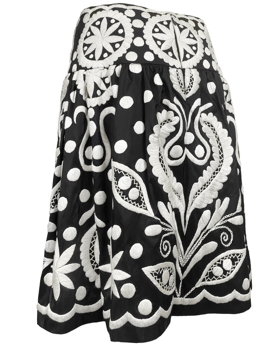 Black & White Embroidered Skirt