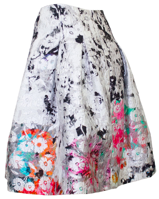 Multi-Colour Watercolour Flower Skirt