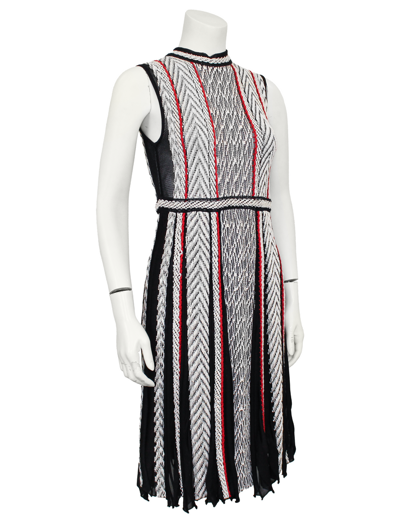 black and white dress with red jacket Black and white polka dot dress with red accessories + link up