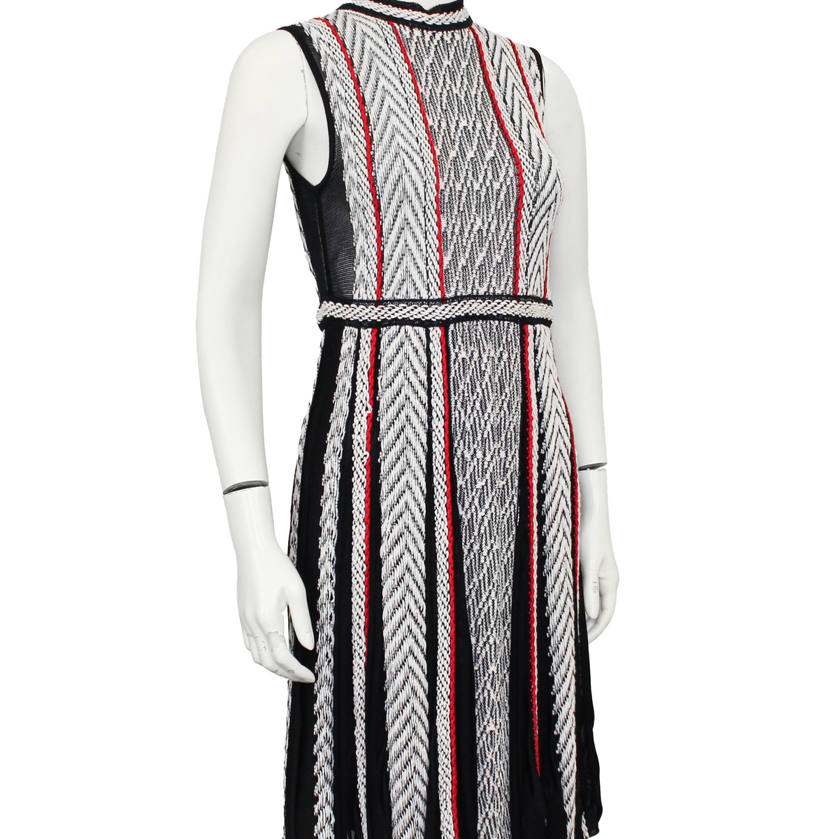 open lace back dress Black, White and Red Knit Dress & Jacket Ensemble – Vintage Couture