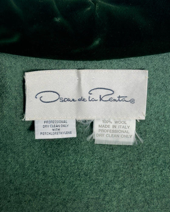 Green Wool and Velvet Skirt Suit