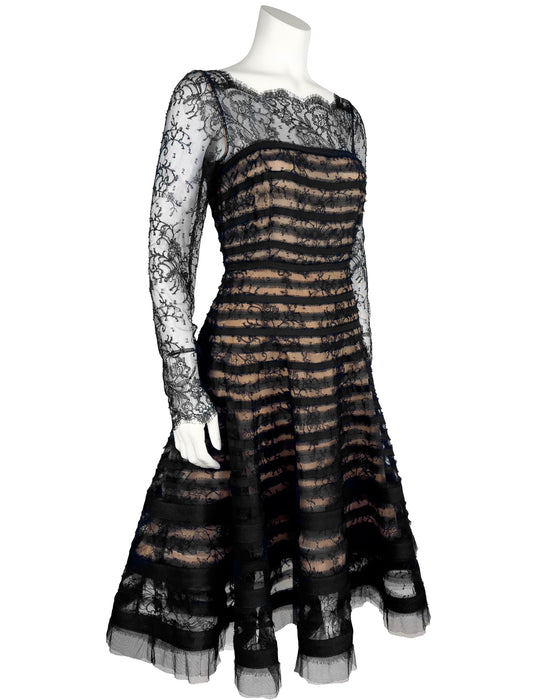 Black Longsleeve Lace Dress