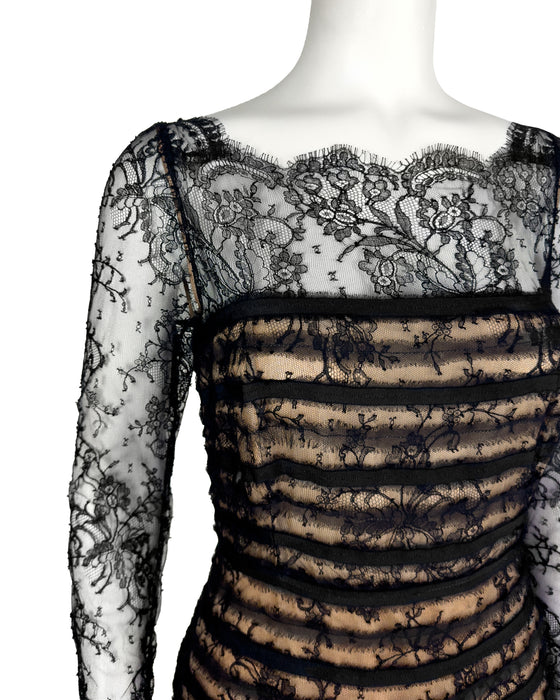 Black Longsleeve Lace Dress