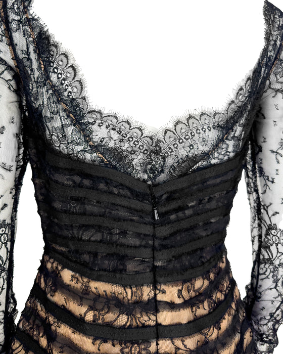 Black Longsleeve Lace Dress
