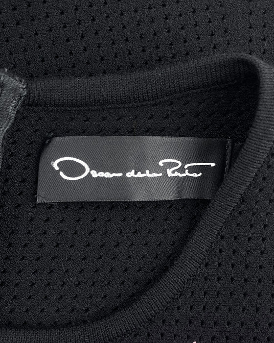 Black Knit Dress With Cross Stitch Details