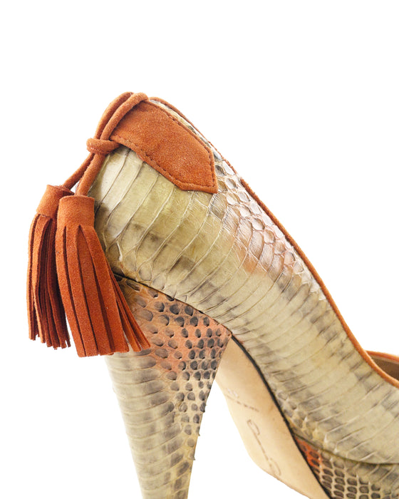 Leather Ombre Platform Heels