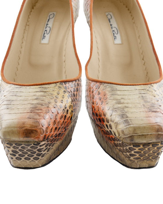 Leather Ombre Platform Heels