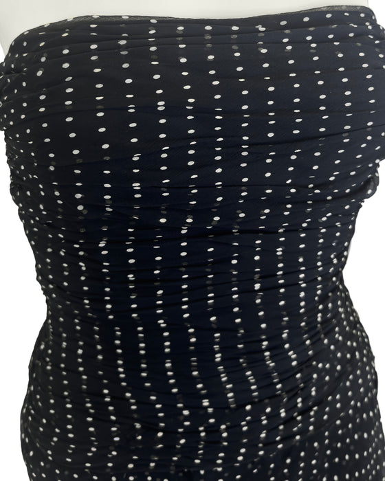 Black and Cream 1982 Polka Dot Gown