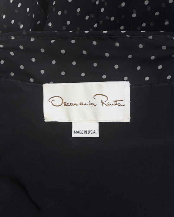 Black and Cream 1982 Polka Dot Gown
