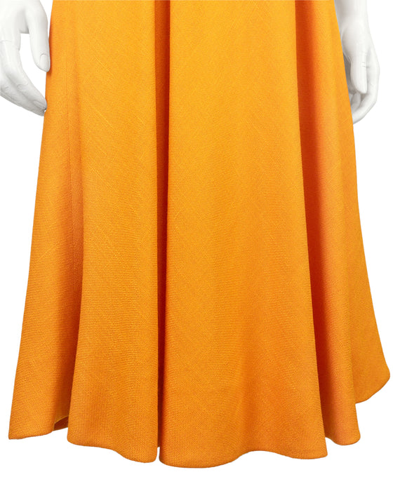 Orange Linen Dress with Signature Scarf Slit