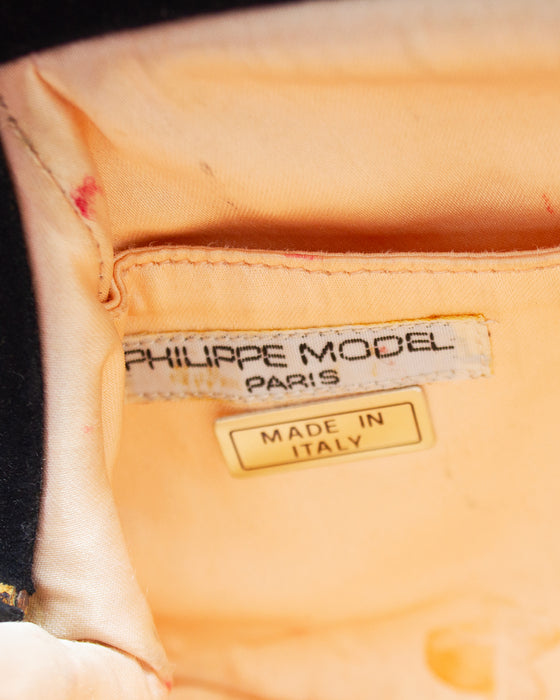 Phillippe Model Paris Black and Gold Suede Mini Bag