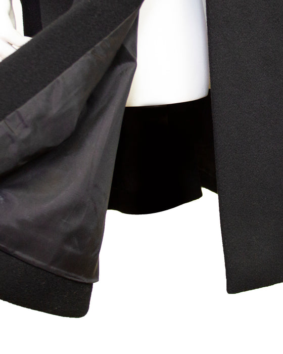 Black Wool Mod Swing Coat