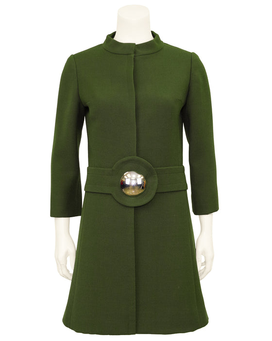 Olive Green Mod Coatdress