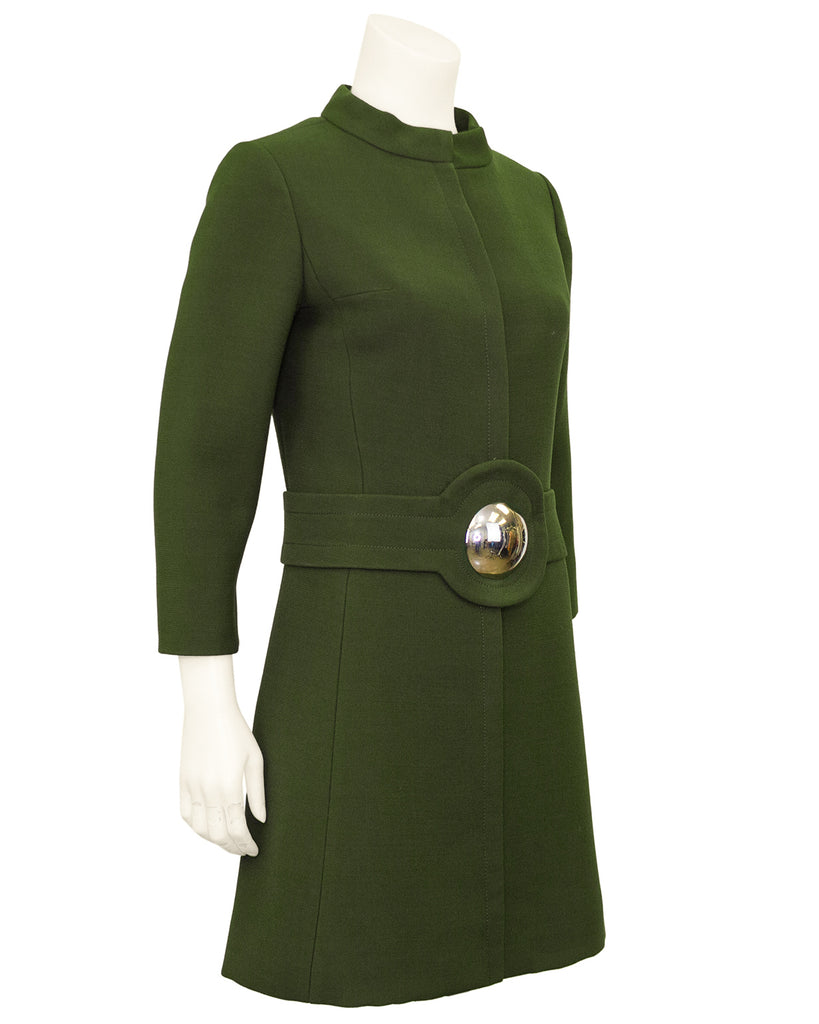 Green Mod Coatdress Vintage Couture Green Mod Coatdress Vintage Couture