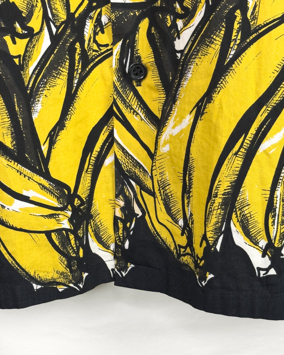 Yellow Banana Flared Peplum Skirt