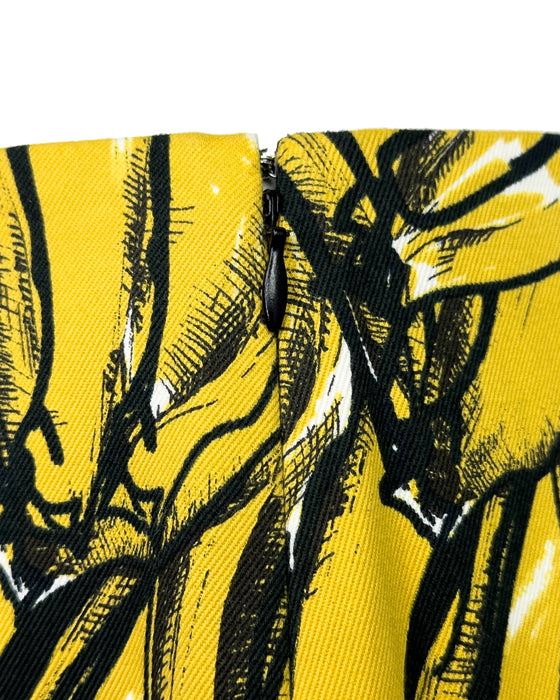 Yellow Banana Flared Peplum Skirt
