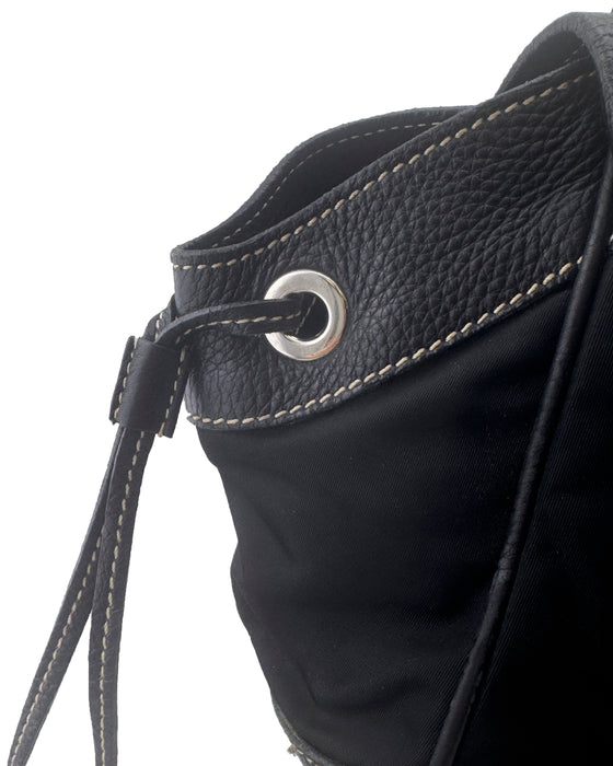 Black Vitello Daino Stripe Bag