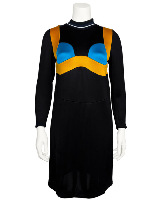 Black Knit Dress with Trompe L'oeil Bra Detail