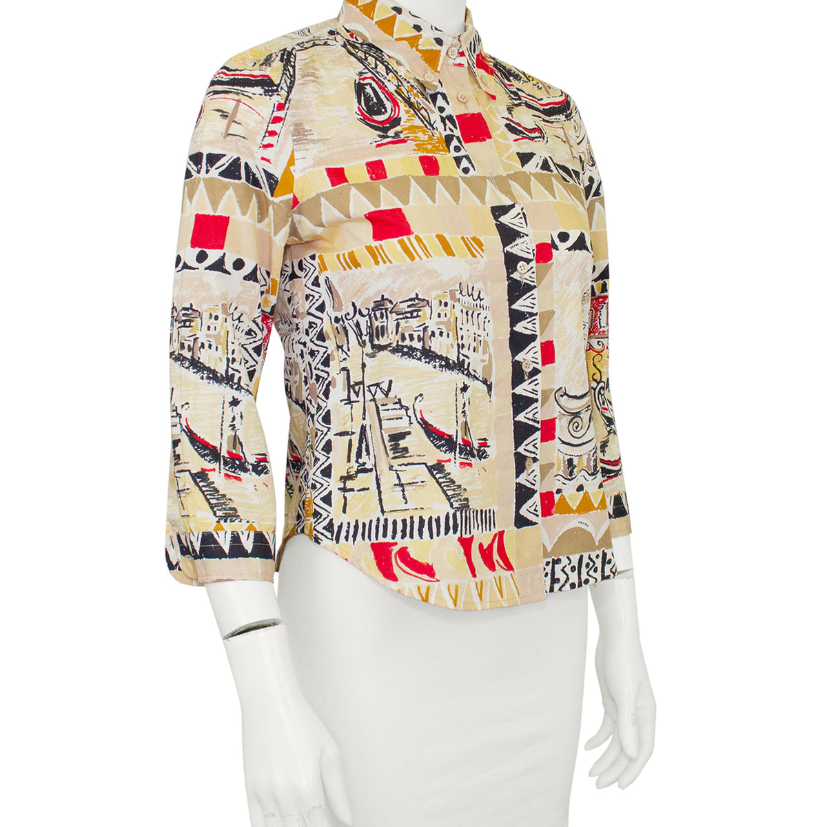 Tan SS 2004 Venezia Print Cropped Shirt – Vintage Couture
