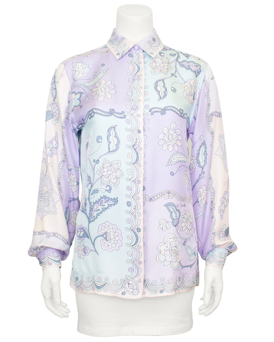 Pastel Floral Silk Shirt