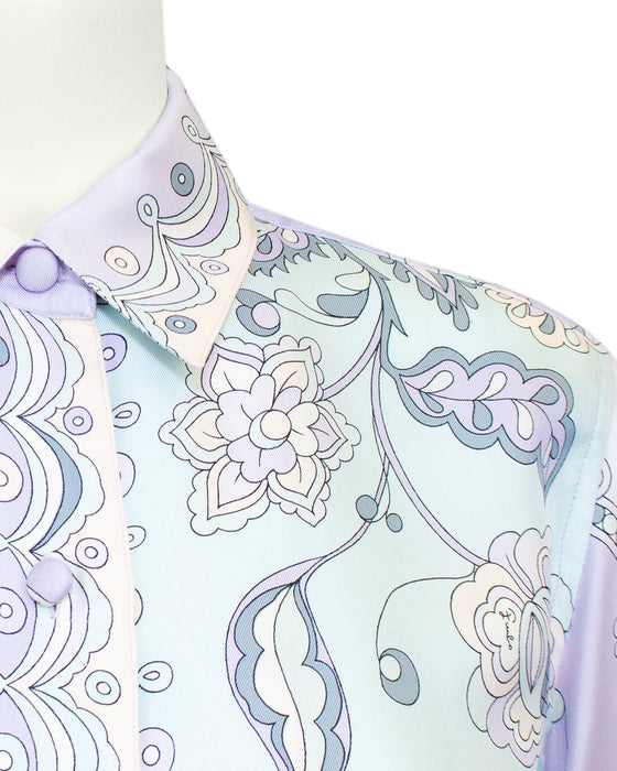 Pastel Floral Silk Shirt