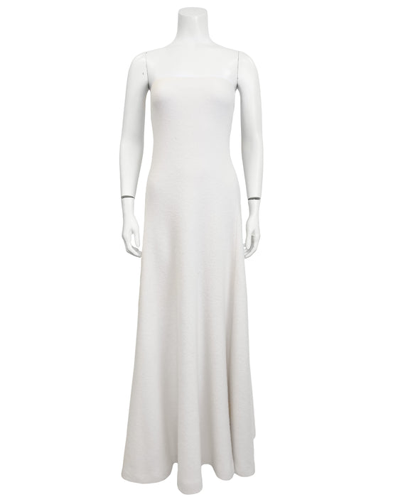 Cream Cashmere Strapless Gown