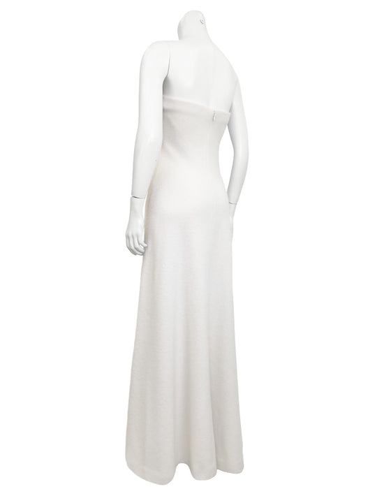 Cream Cashmere Strapless Gown