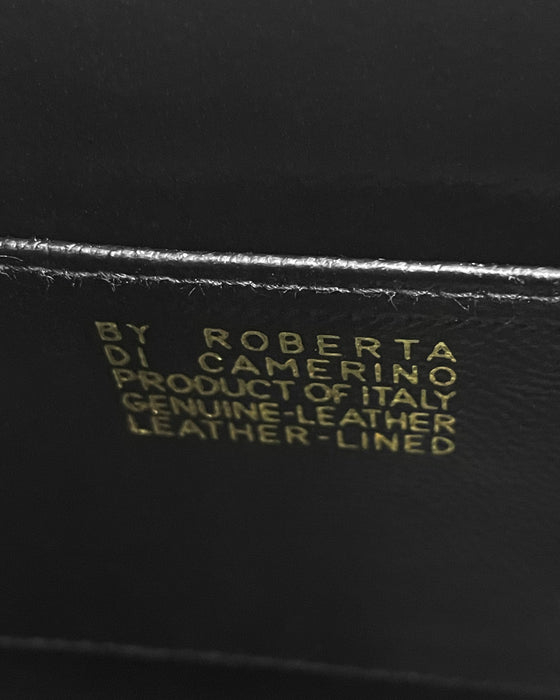 Black Leather and Velvet Shoulder Bag
