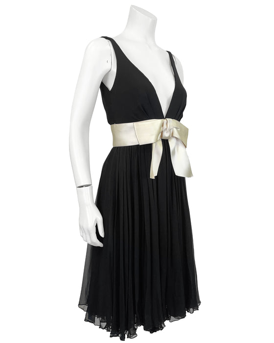 Black Chiffon Demi Couture Cocktail Dress
