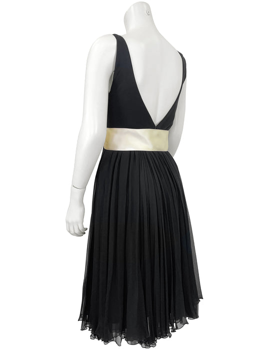 Black Chiffon Demi Couture Cocktail Dress