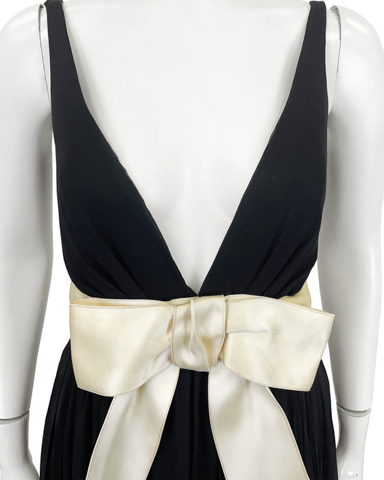Black Chiffon Demi Couture Cocktail Dress