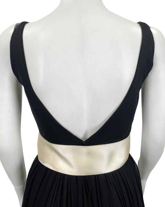 Black Chiffon Demi Couture Cocktail Dress
