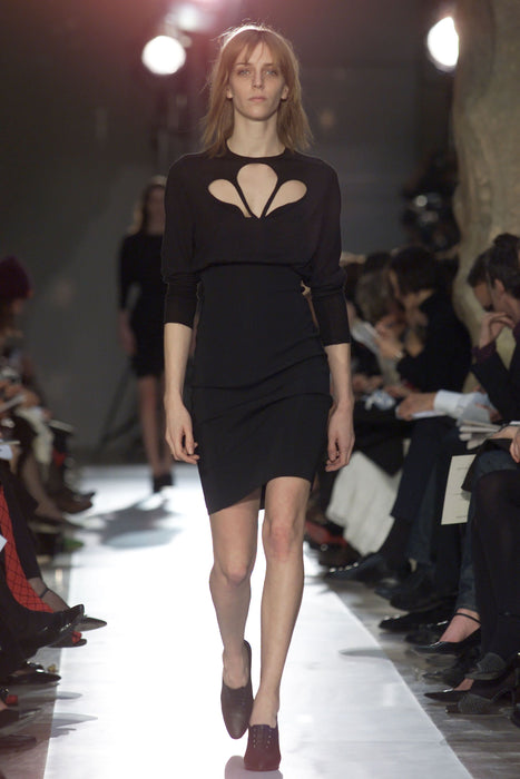 Balenciaga by Nicolas Ghesquière Fall 2001 Runway Le Dix Cutout Black Knit Dress