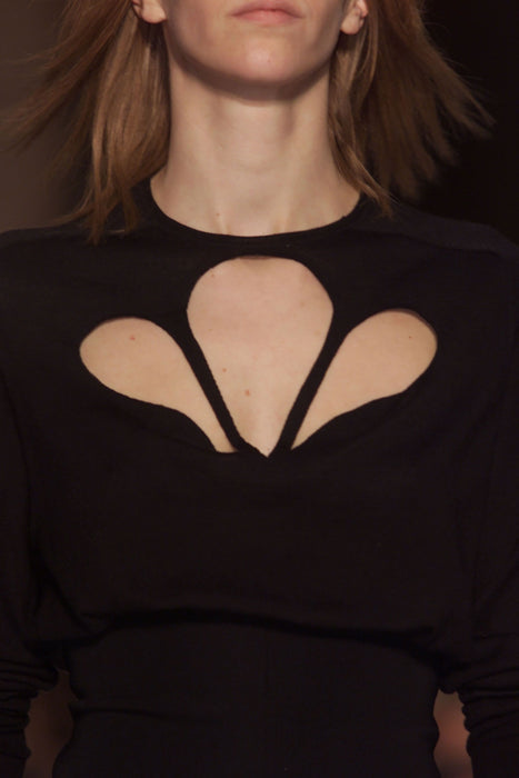 Balenciaga by Nicolas Ghesquière Fall 2001 Runway Le Dix Cutout Black Knit Dress