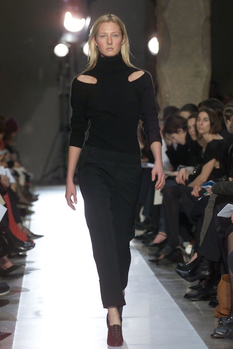 Balenciaga by Nicolas Ghesquière Fall 2001 Le Dix Runway Cut-Out Wool Sweater
