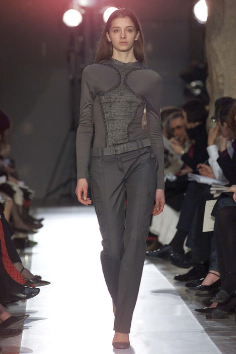 Balenciaga by Nicolas Ghesquiere Fall 2001 Lace up Corset Style Top