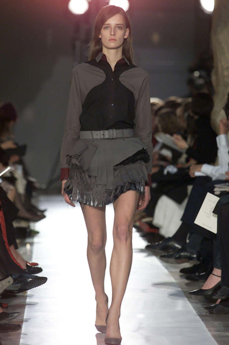 Balenciaga Le Dix by Nicolas Ghesquière Fall 2001 Curved Seam Color block Shirt