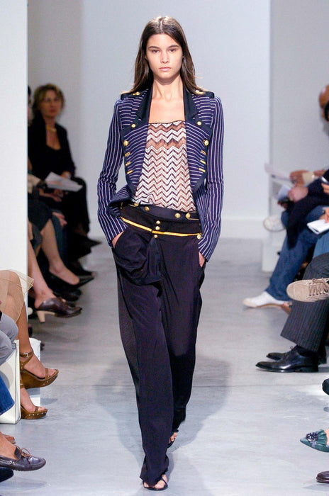 SS 2005 Runway Ad Campaign Striped Military Blazer Jacket