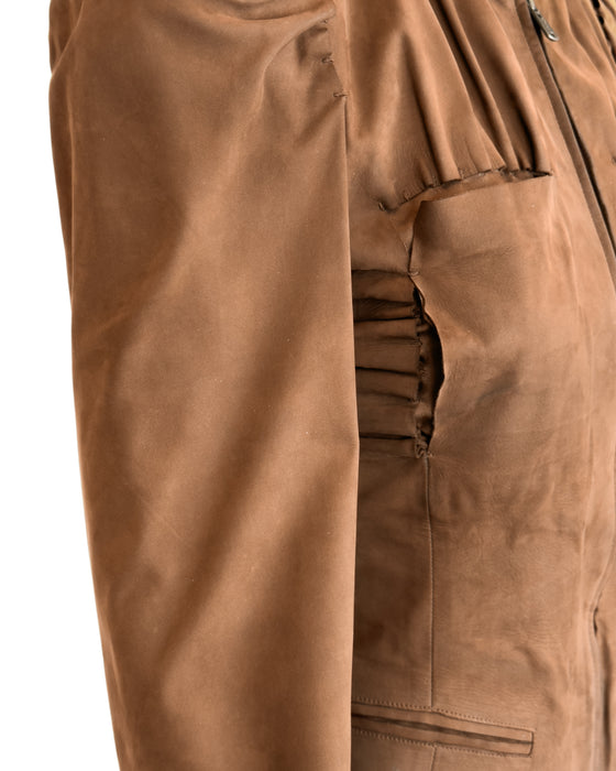 Brown Suede Bomber Jacket