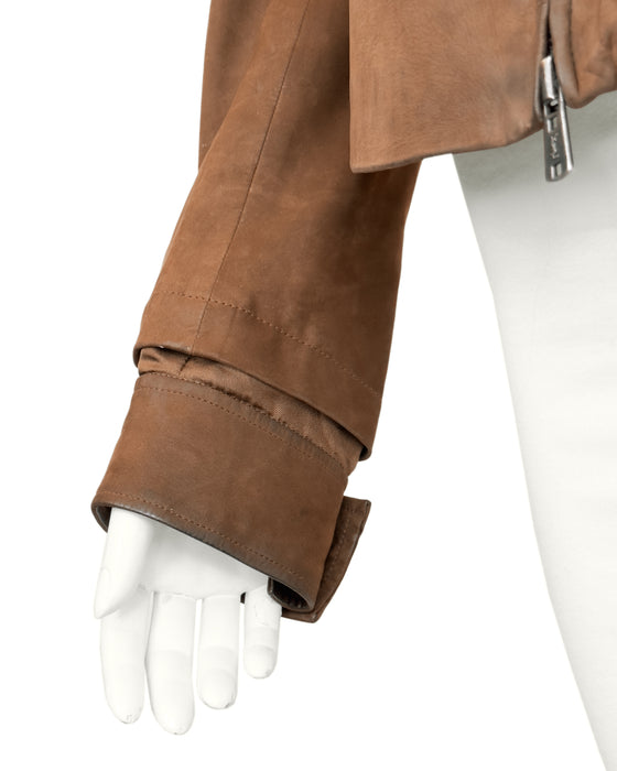 Brown Suede Bomber Jacket