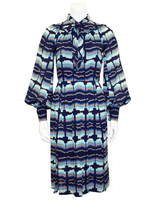 Blue & Orange Shirt Dress