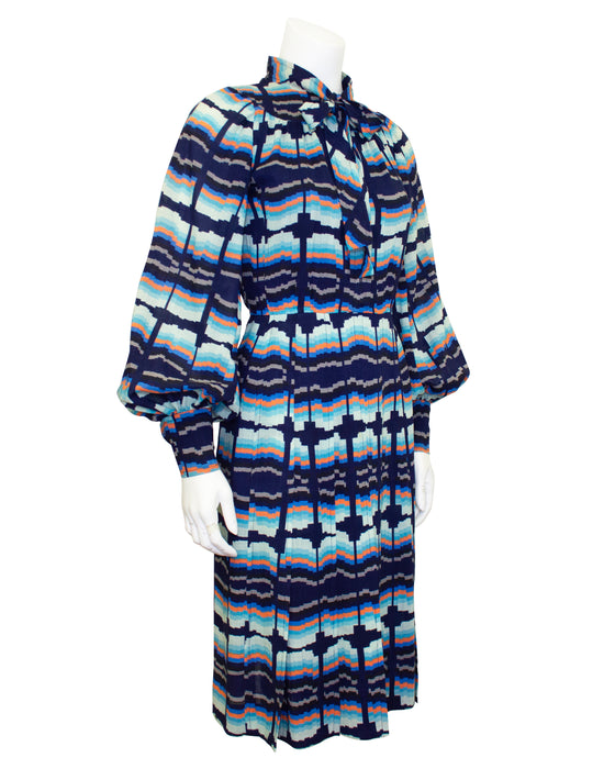 Blue & Orange Shirt Dress