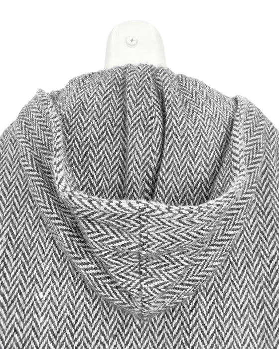 Black and White Herringbone Swing Coat