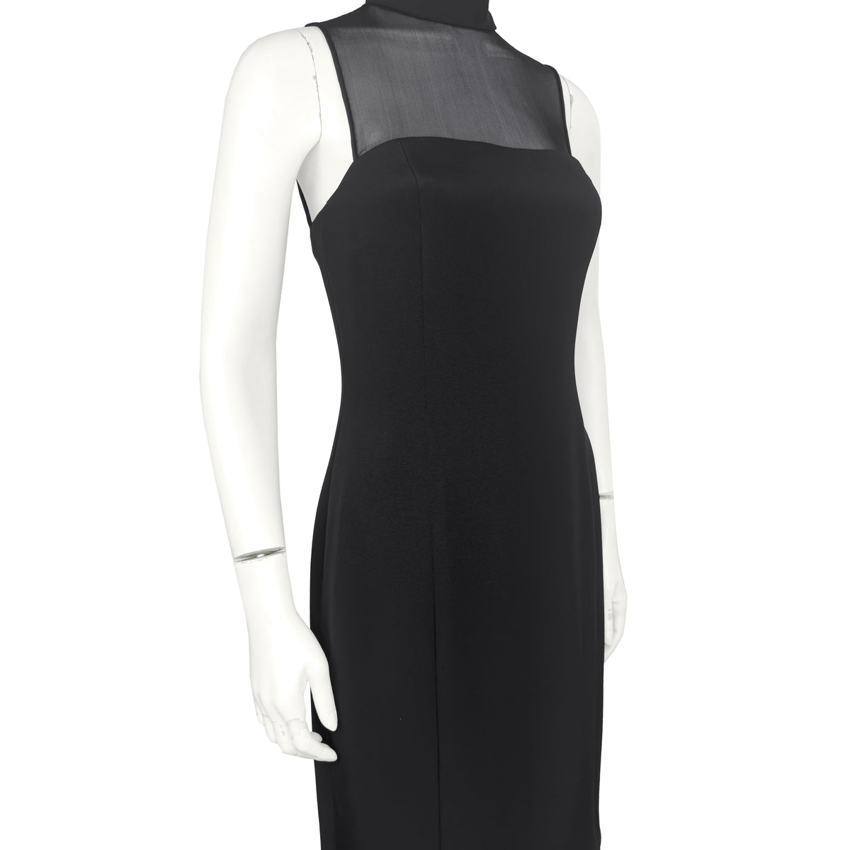 Black Illusion Turtleneck Black Cocktail Dress – Vintage Couture