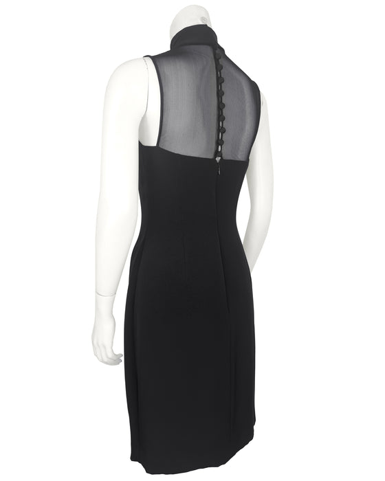 Black Illusion Turtleneck Black Cocktail Dress