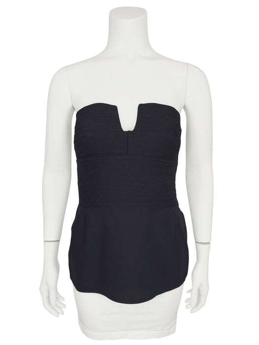 Black Ribbed Bustier