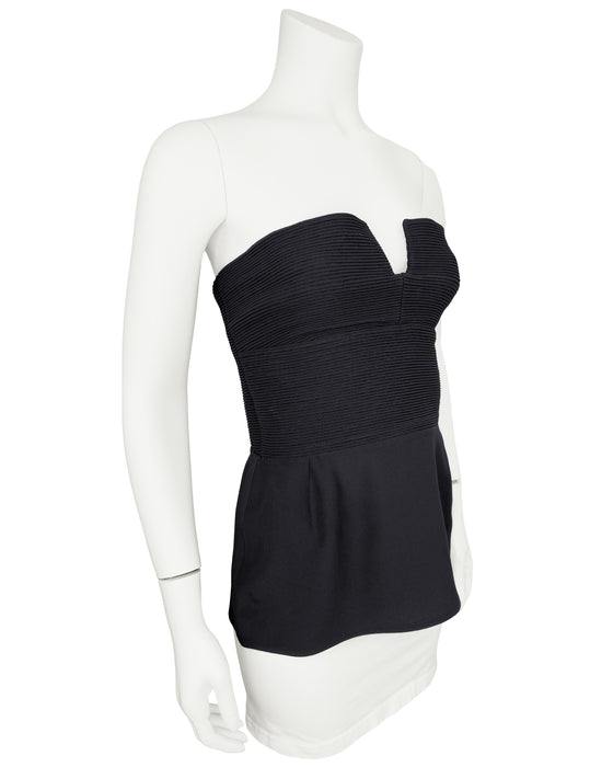 Black Ribbed Bustier