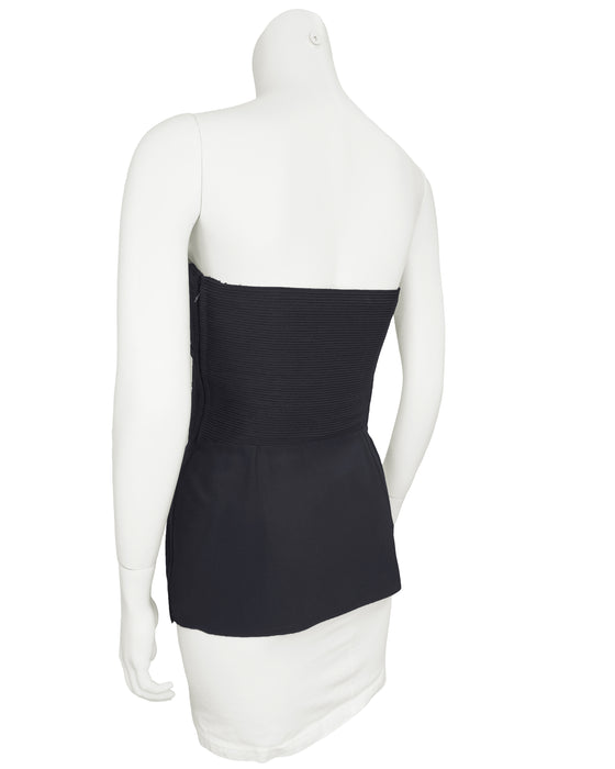 Black Ribbed Bustier