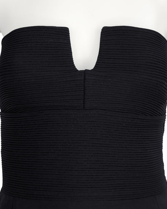 Black Ribbed Bustier
