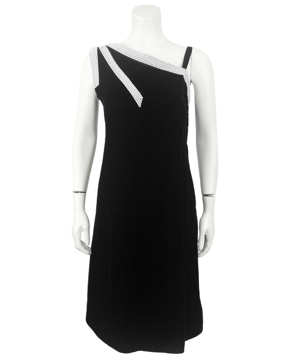 Black Velvet and Rhinestone Cocktail Dress